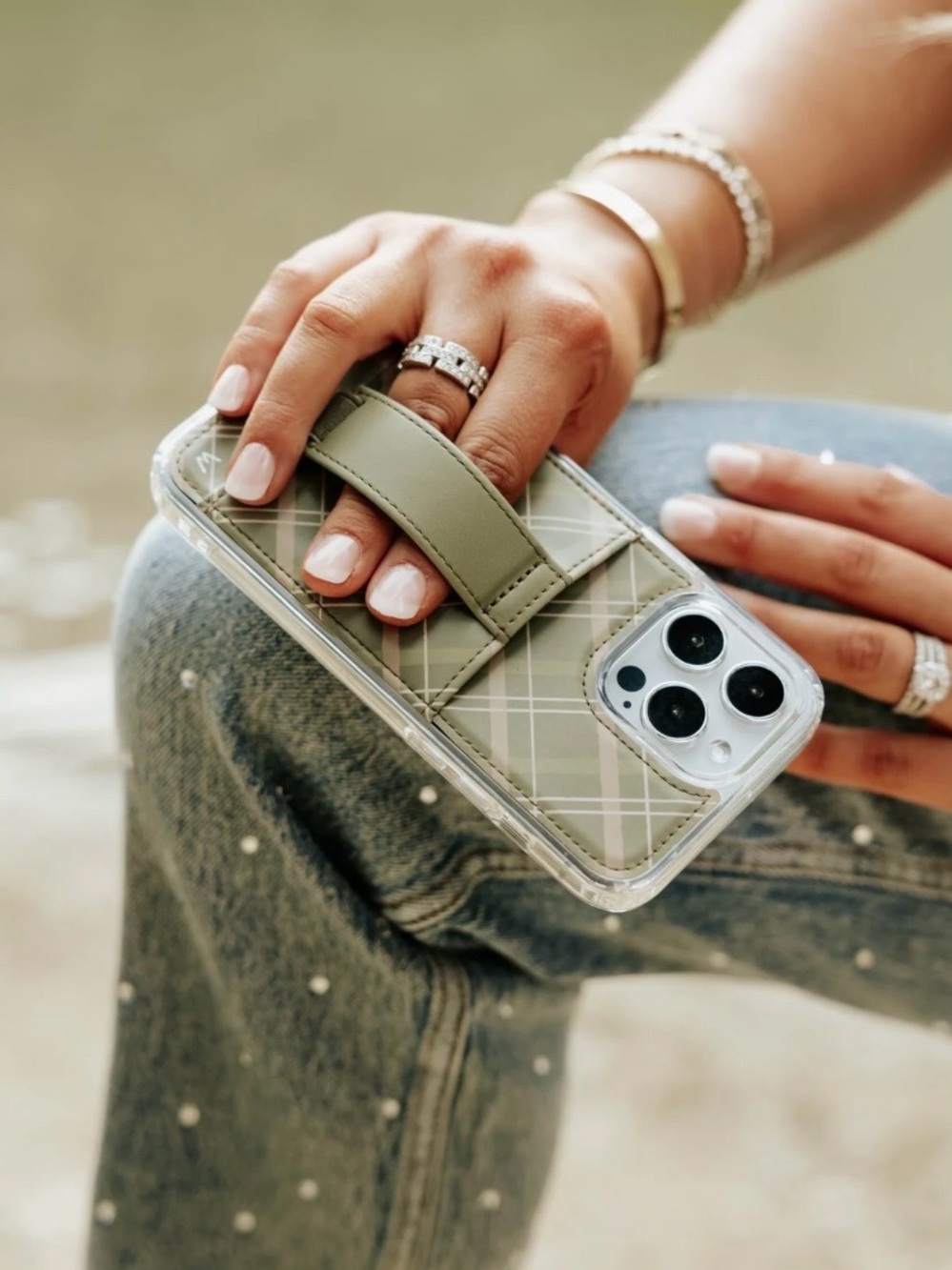 Wall Case “Stars Hollow by Casey Holmes” Green Plaid iPhone 13 Pro Max NWT